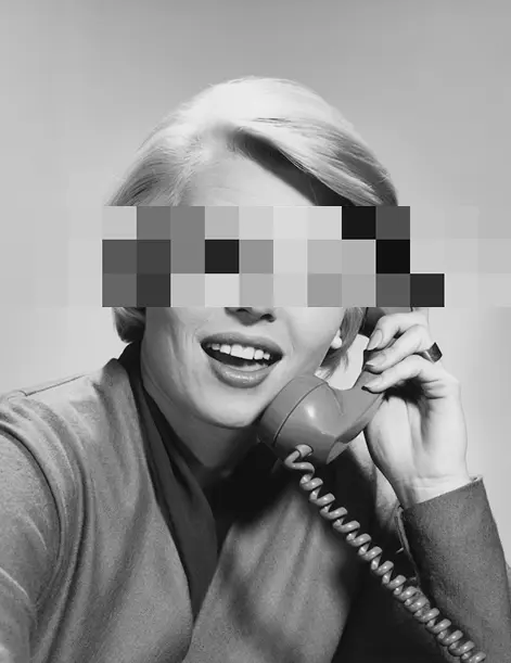 Image of a woman holding a phone